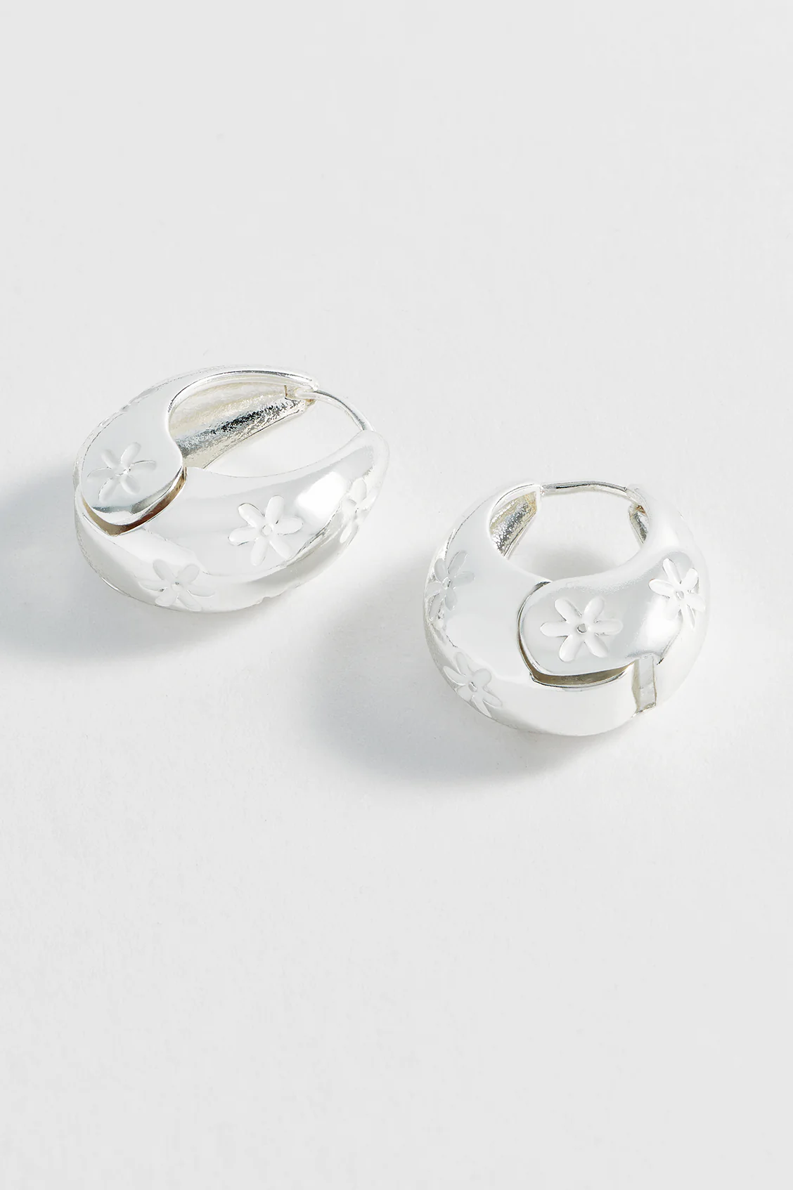 Chunky Floral Hinge Hoops - Image 4
