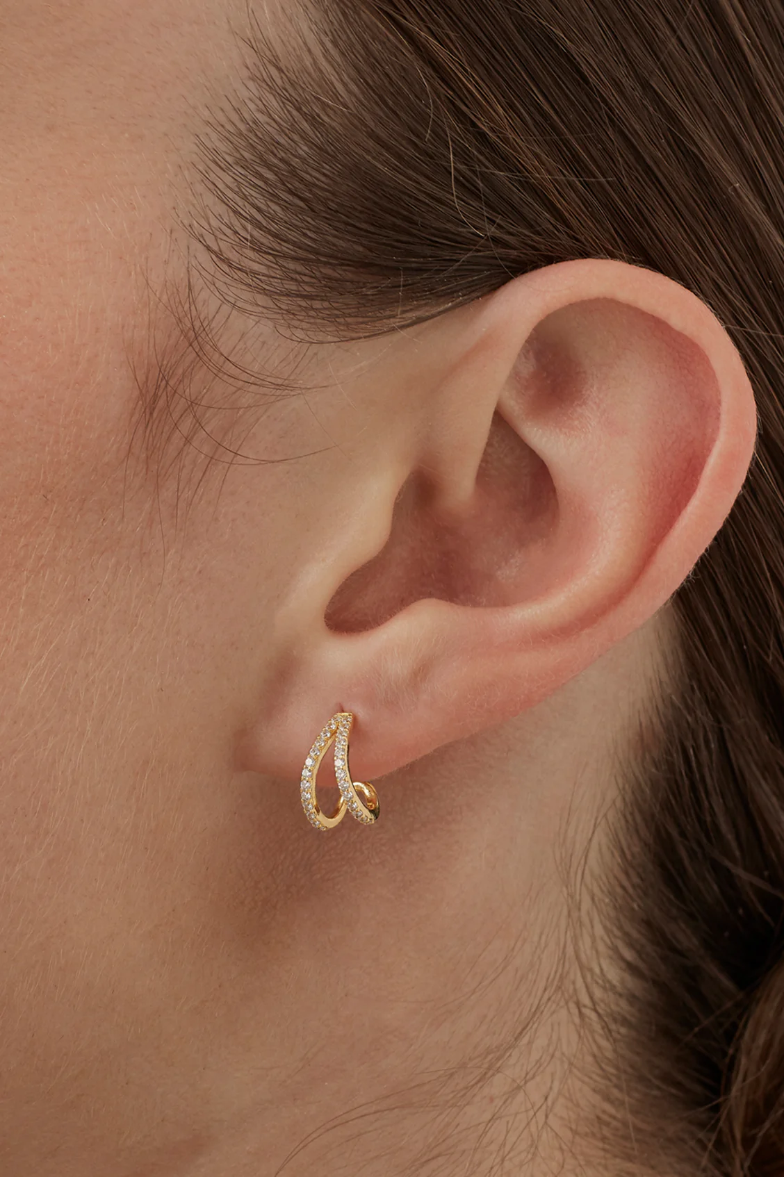 CZ Wave Earrings - Image 2