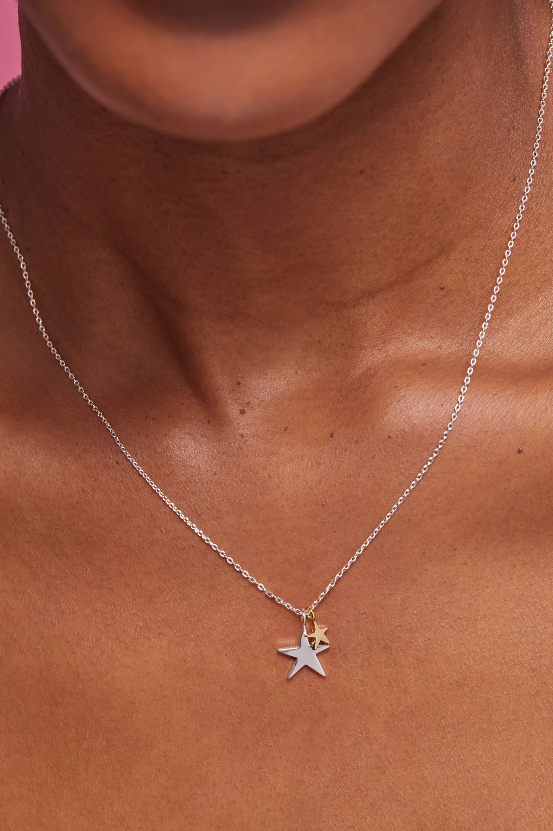 Double Hand Drawn Star Necklace - Image 4