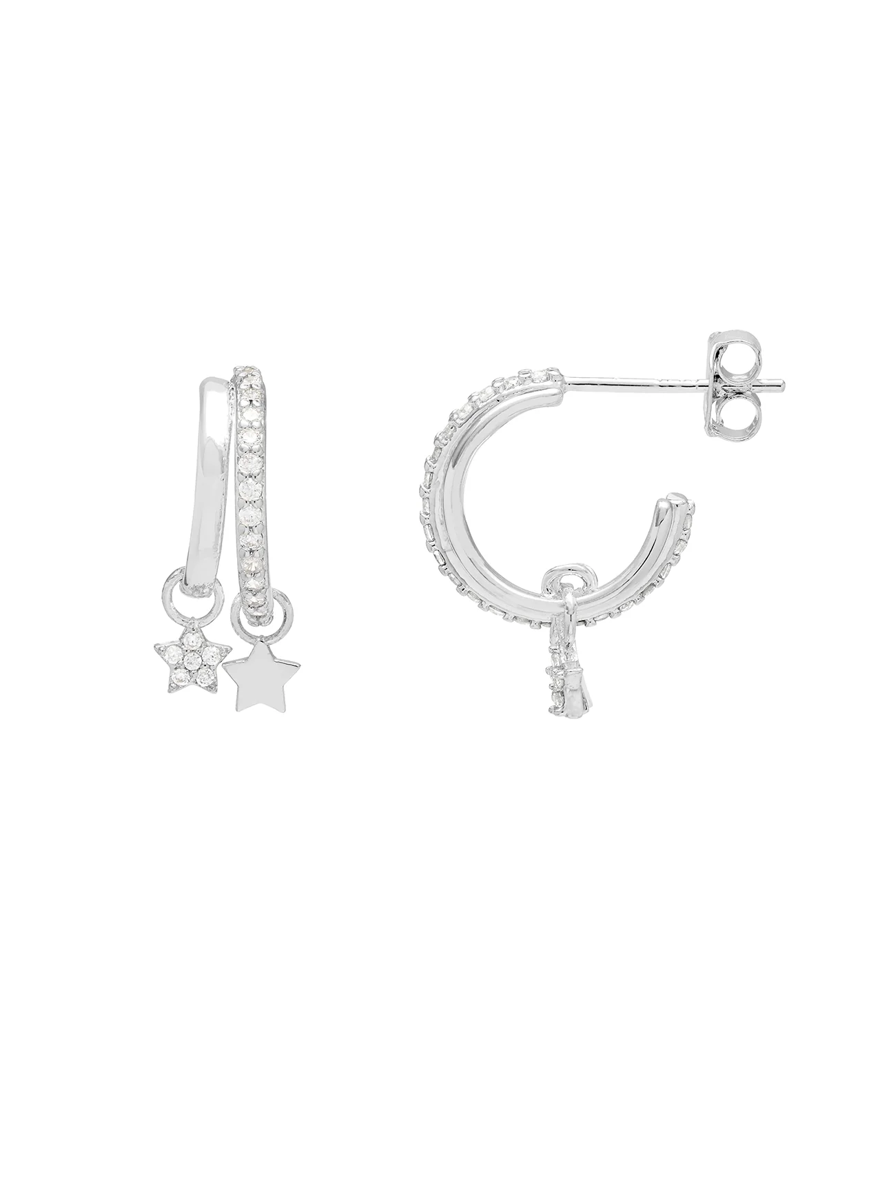 Duo Pave Star Hoops - Image 3