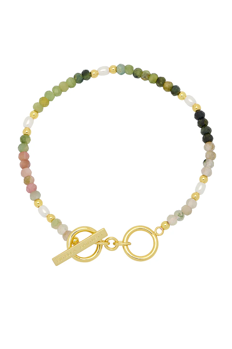Gemstone Pearl T-Bar Beaded Bracelet - Image 3