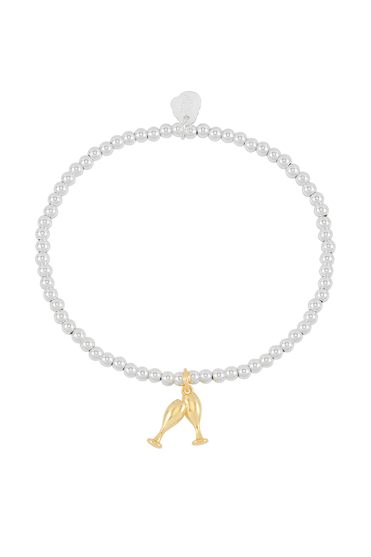 Sienna Beaded Champagne Charm Bracelet - Image 3