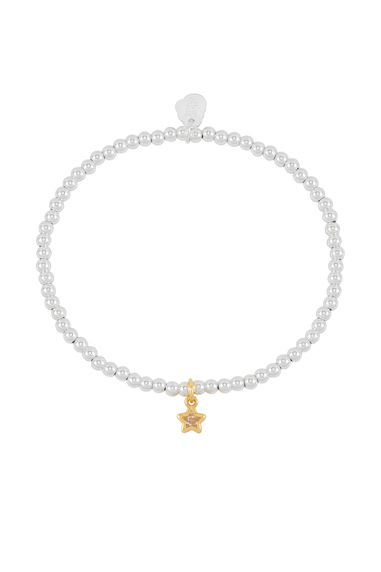 Sienna Beaded CZ Star Charm Bracelet - Image 3