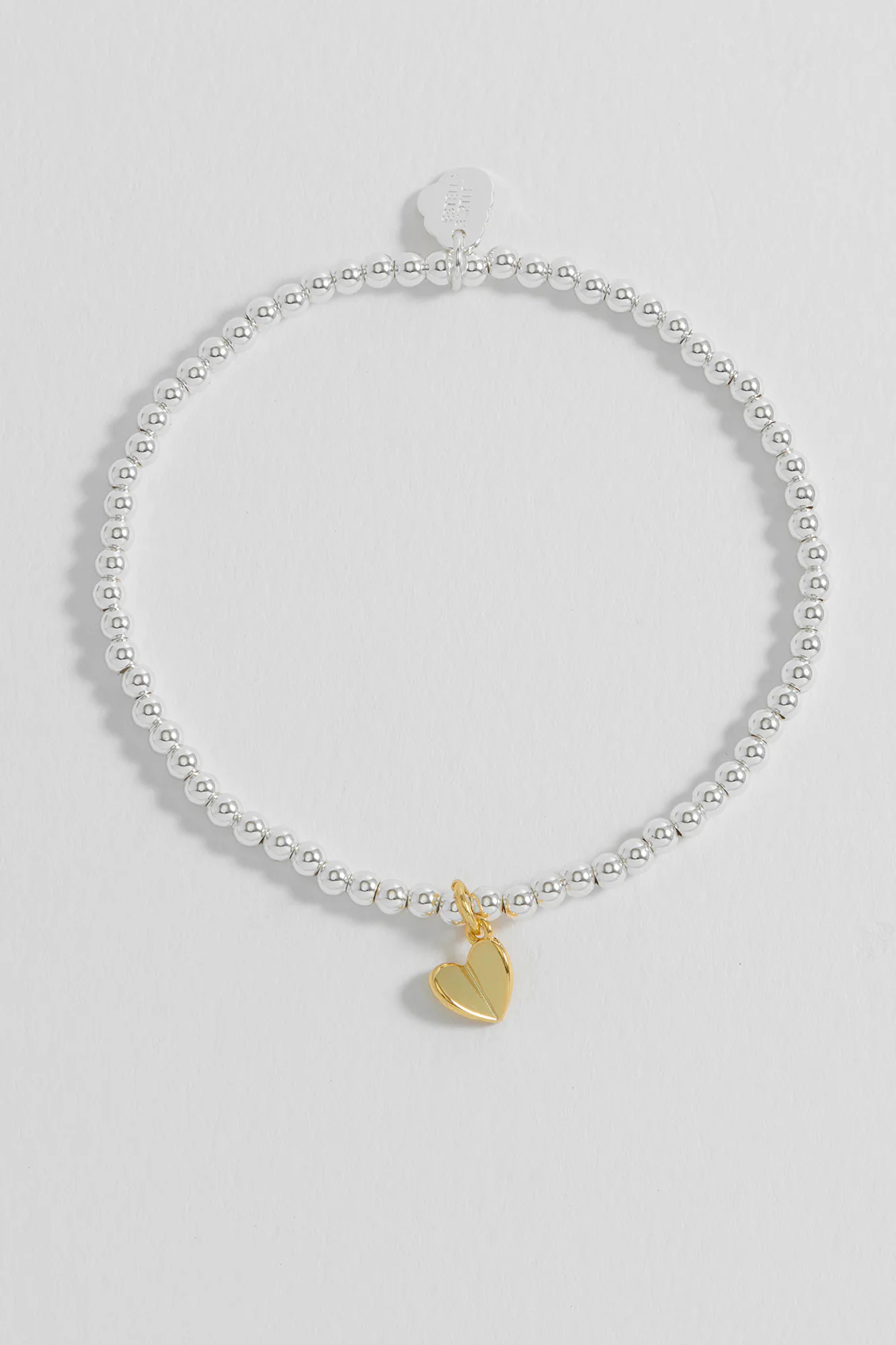 Sienna Beaded Folded Heart Charm Bracelet - Image 2