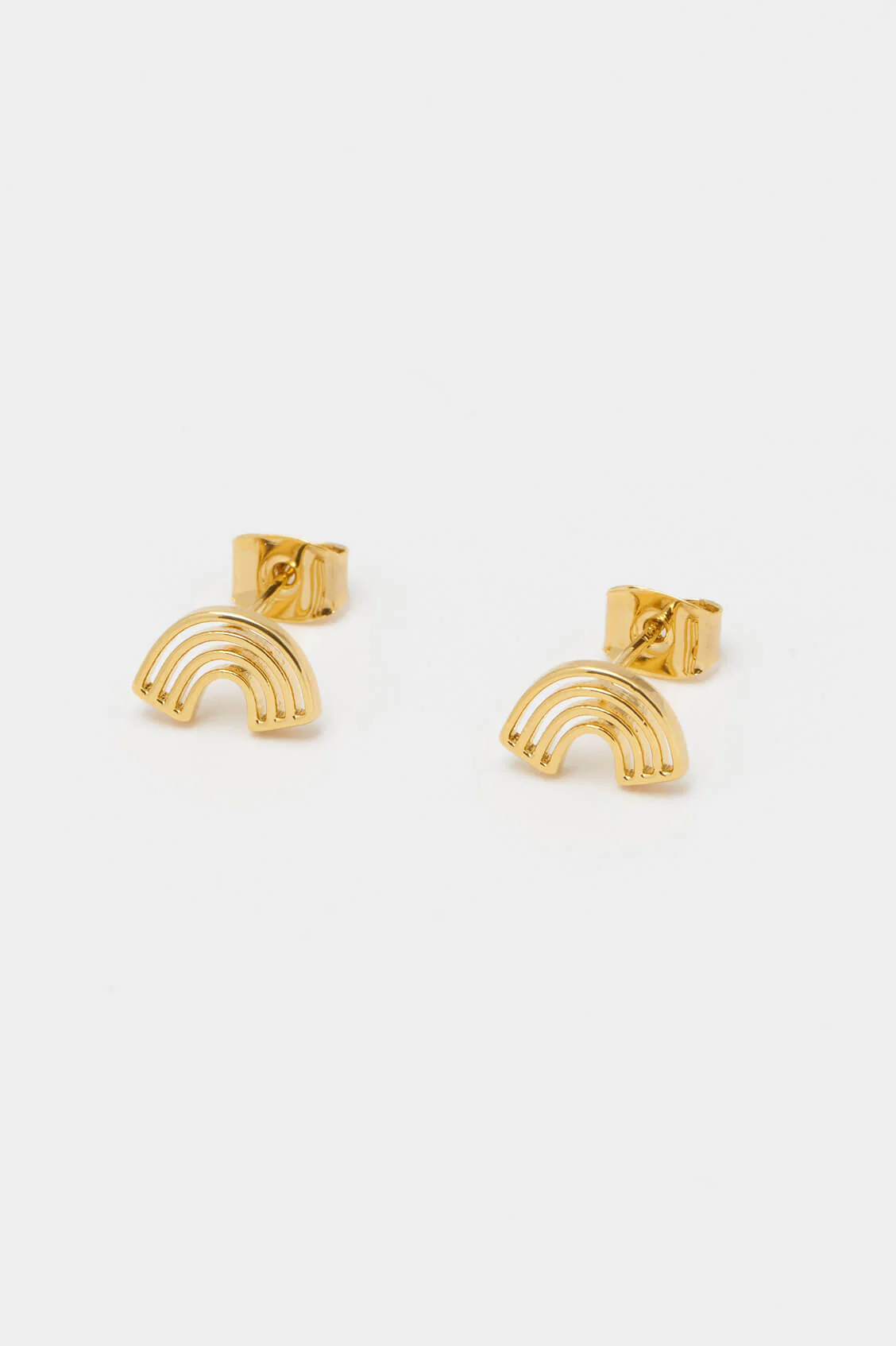 Minimalist Cutout Rainbow Stud Earrings