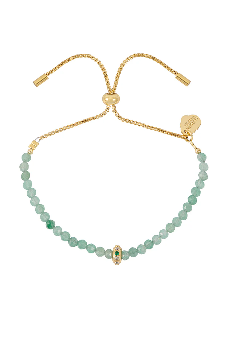 Green Aventurine CZ Disc Amelia Bracelet - Image 3