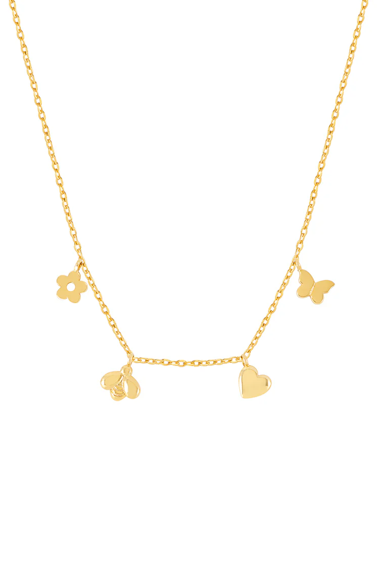 Bee and Butterfly Charm Necklace - Image 3