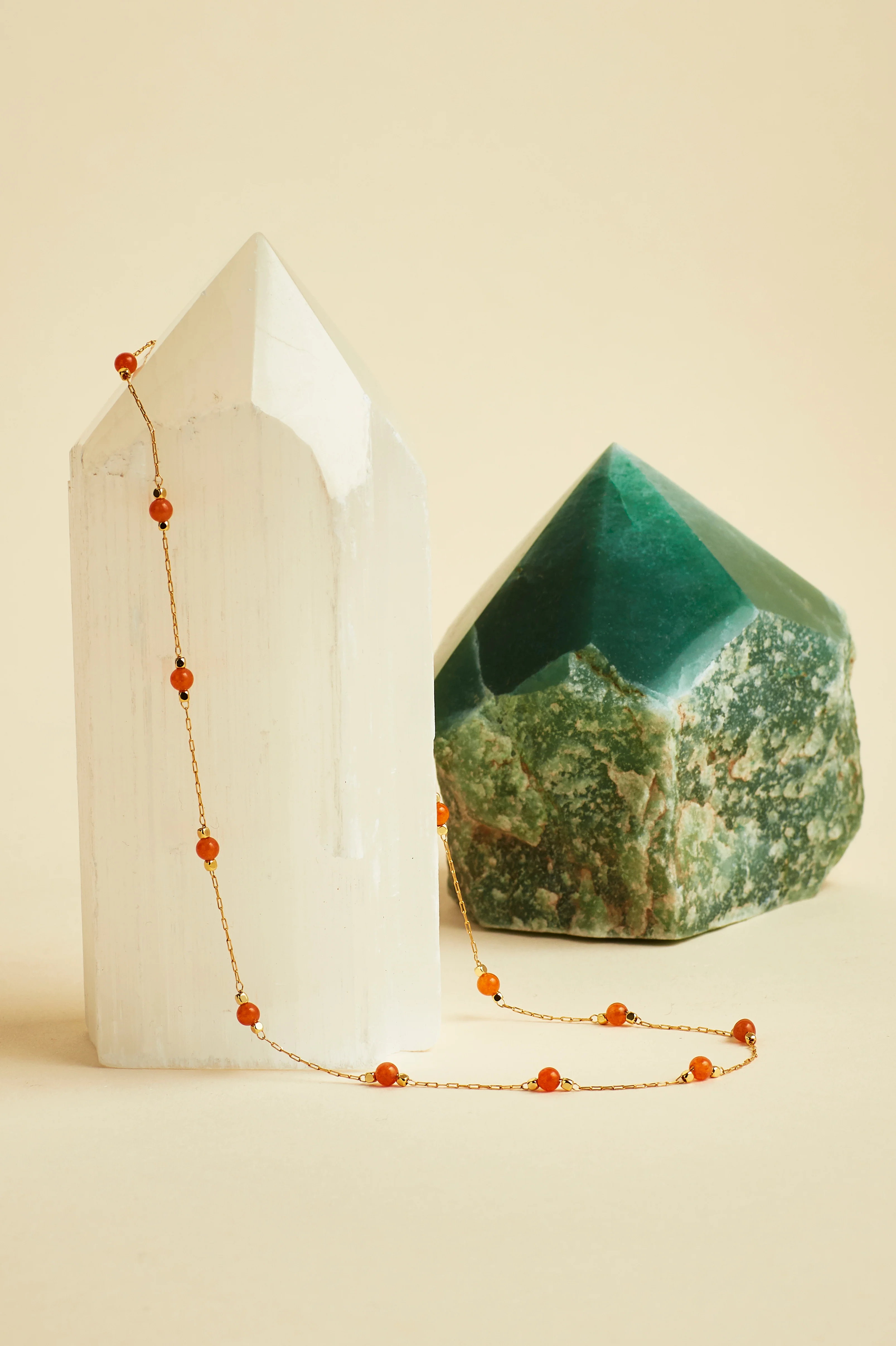 Wellness Carnelian Gemstone Bead Necklace - Image 4