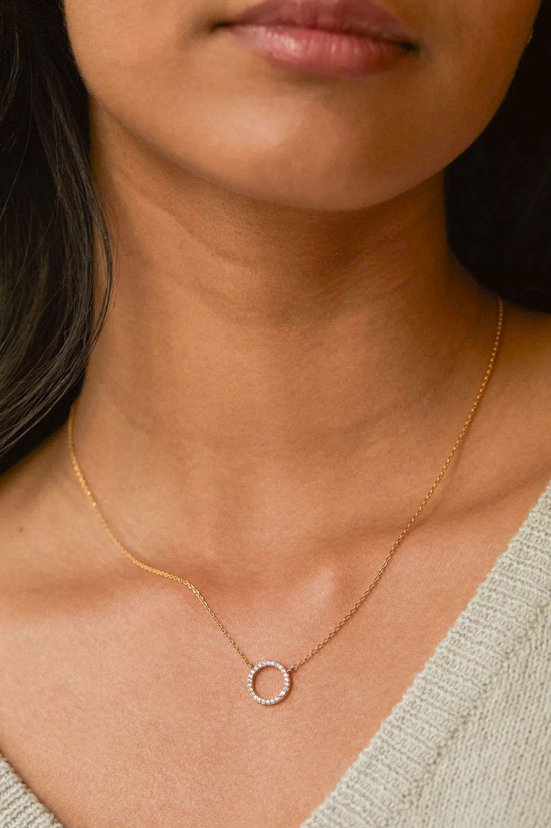 Circle CZ Necklace - Image 4