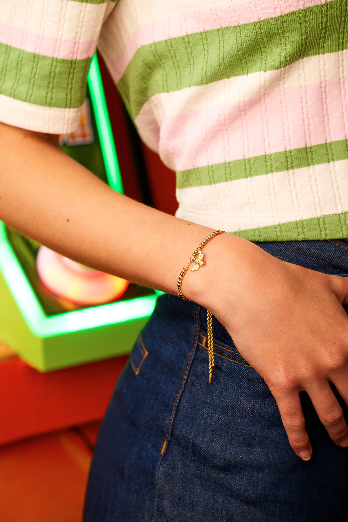 CZ Bee Charm Amelia Bracelet - Image 2