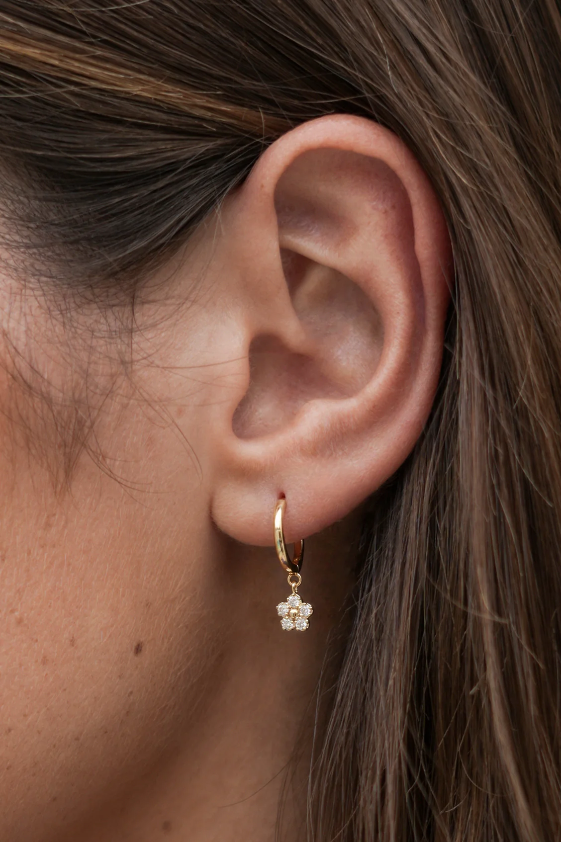 CZ Flower Hoops - Image 2