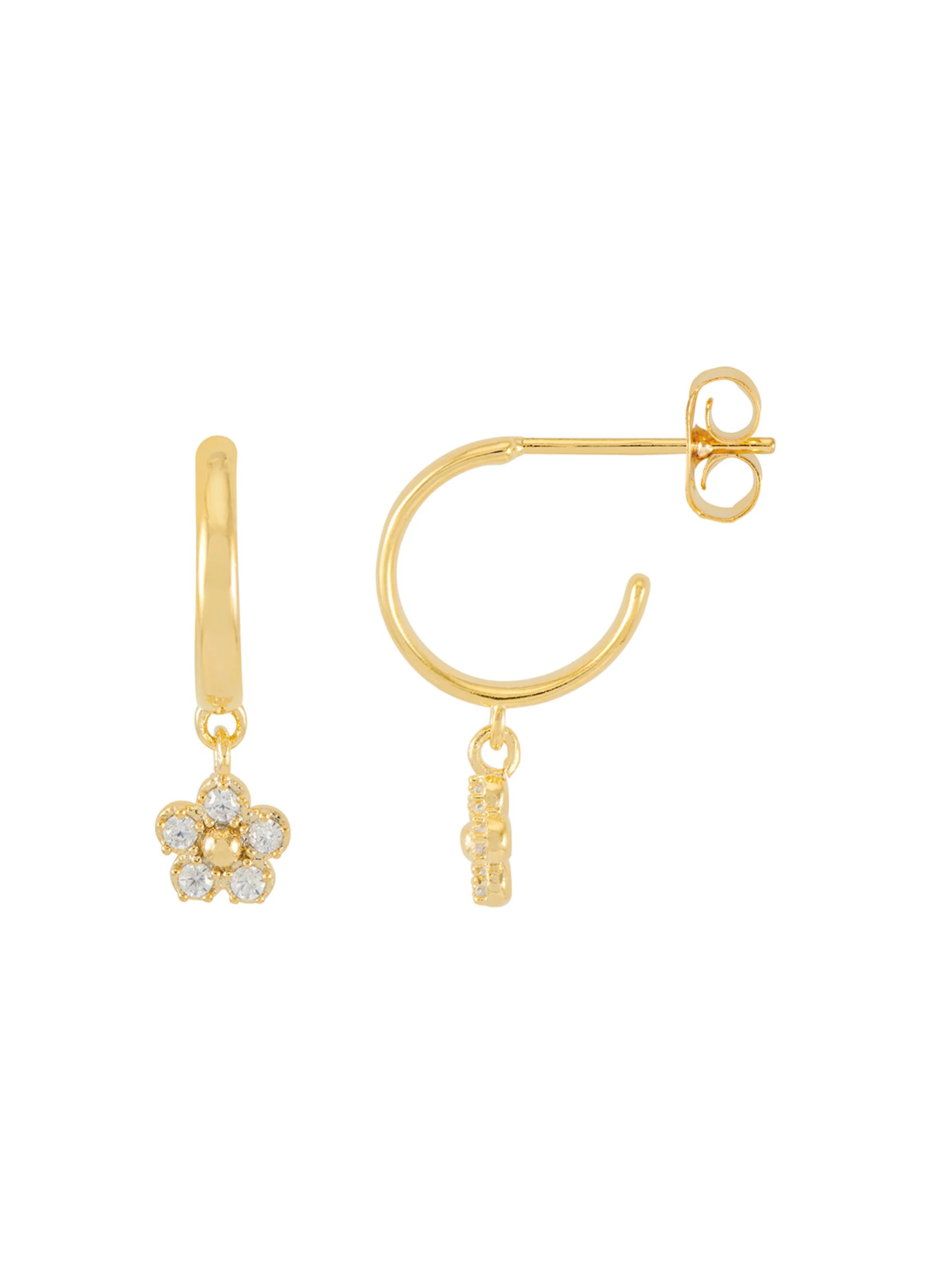 CZ Flower Hoops - Image 3
