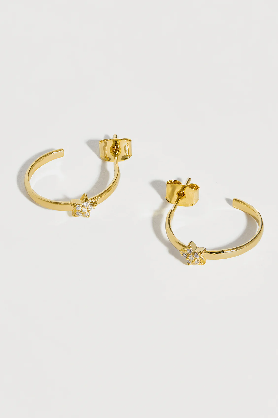 CZ Star Flat Edge Hoops