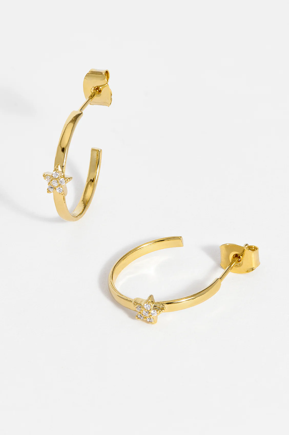 CZ Star Flat Edge Hoops - Image 4