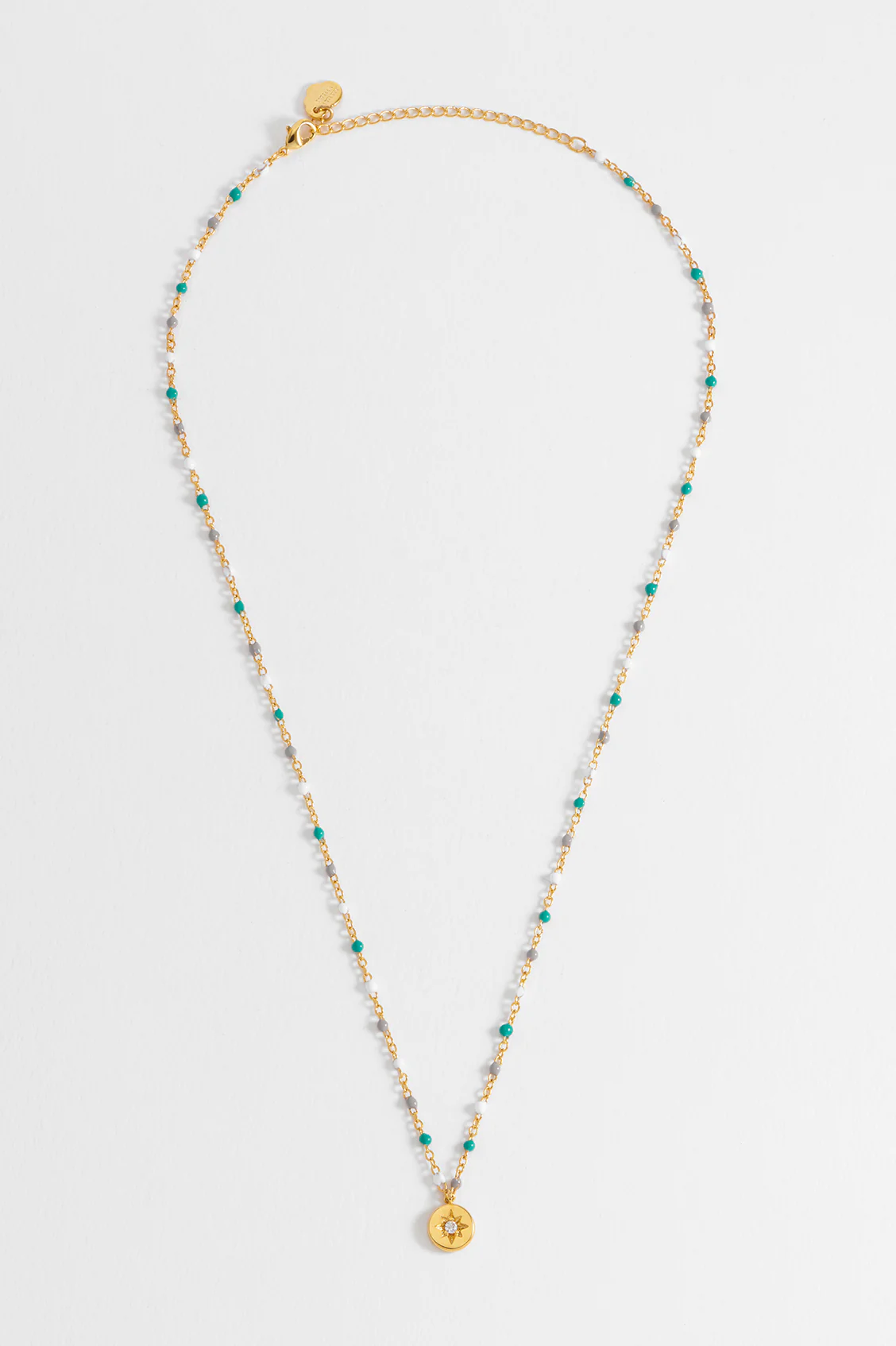 CZ Star Pendant Beaded Necklace - Image 5