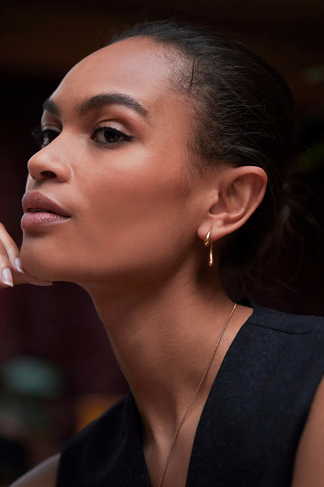 Double Droplet Illusion Earrings - Image 2
