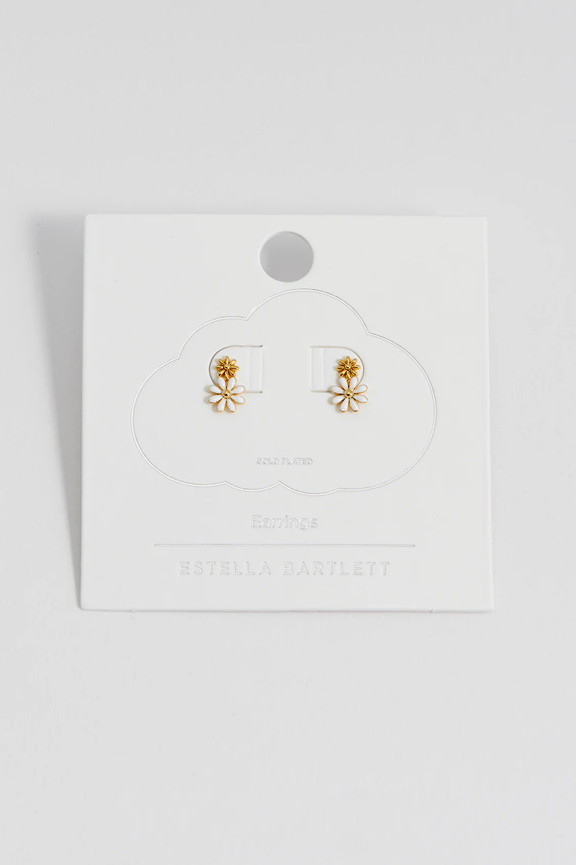 White Enamel Double Flower Studs - Image 5