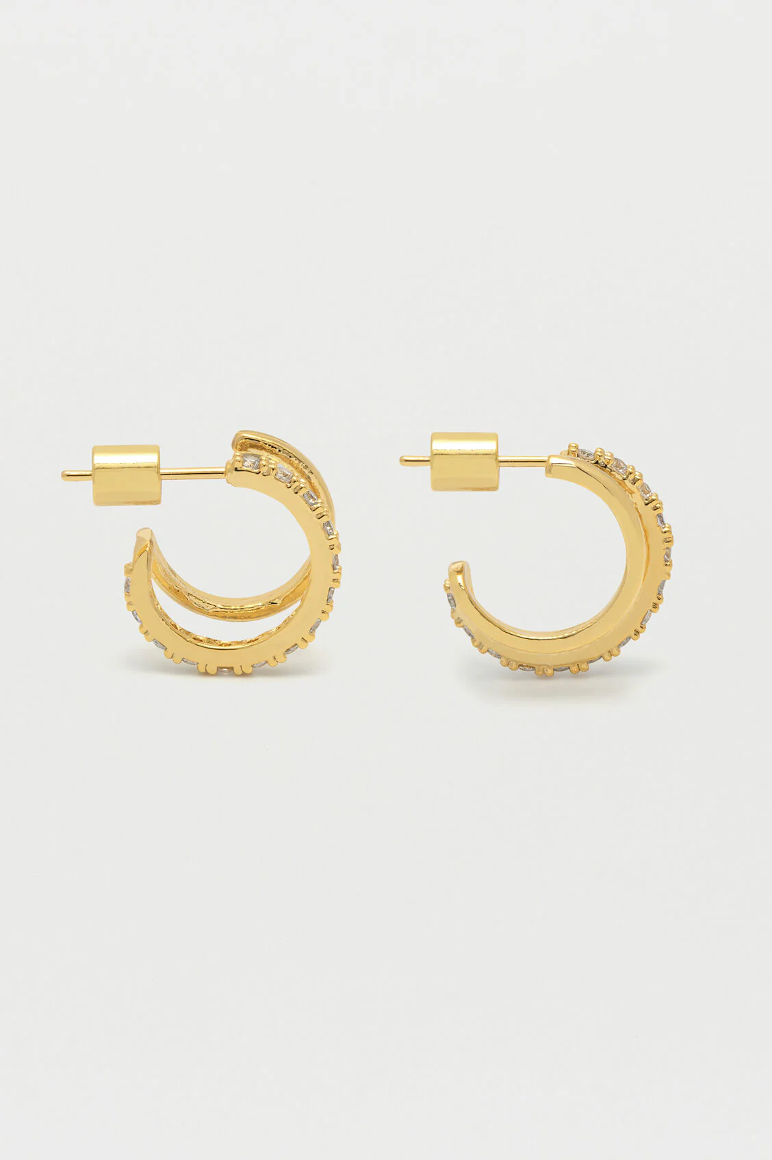 Double Hoop Illusion Pave Earrings - Image 4