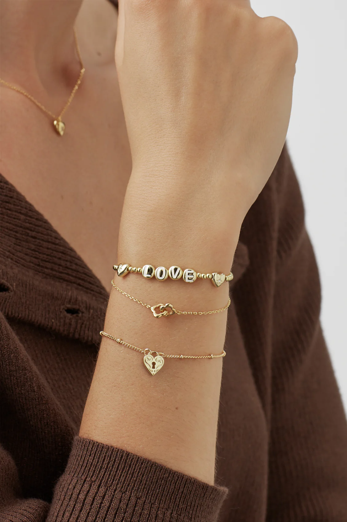 Engraved Heart Padlock Bracelet - Image 2
