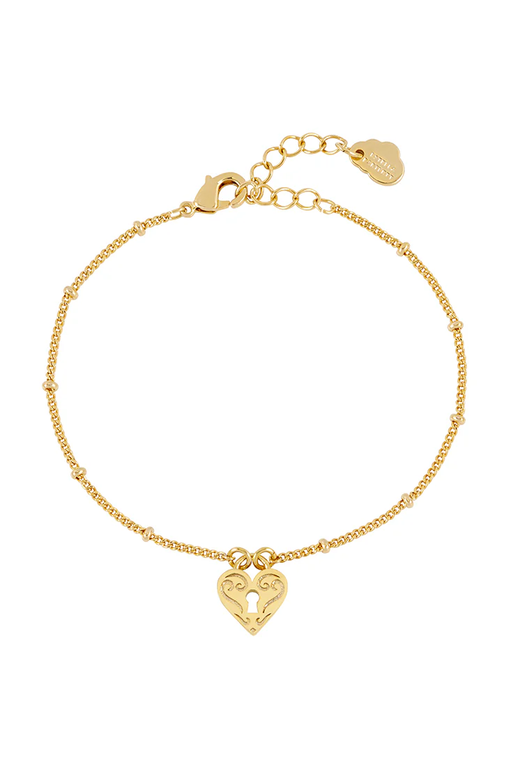 Engraved Heart Padlock Bracelet - Image 3