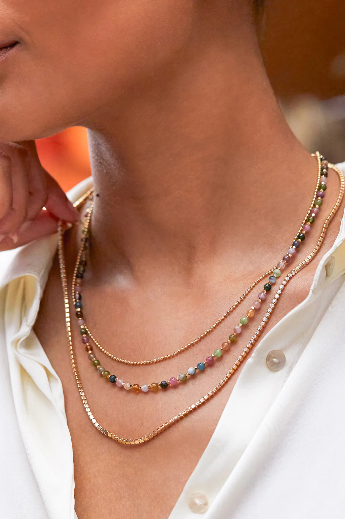Fine Tennis Chain Necklace - Image 2