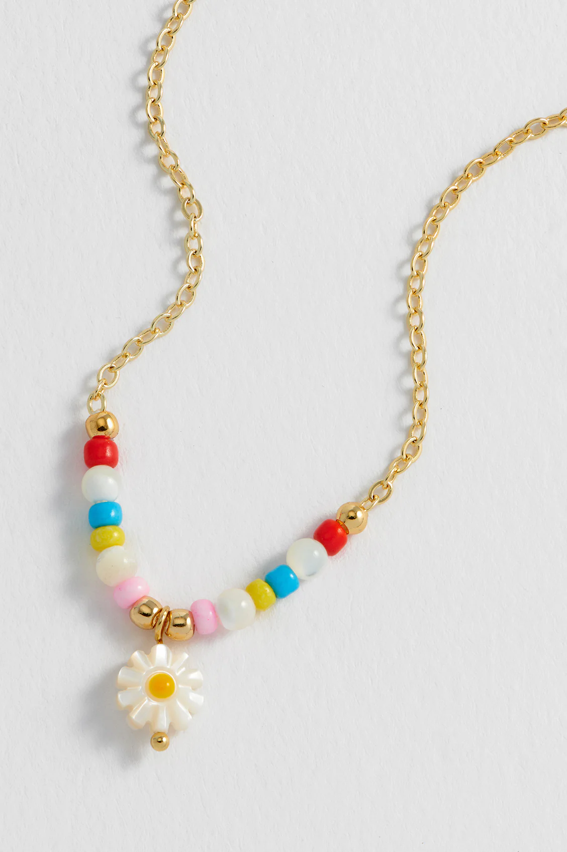 Flower Shell Bead And Chain Necklace - Image 4