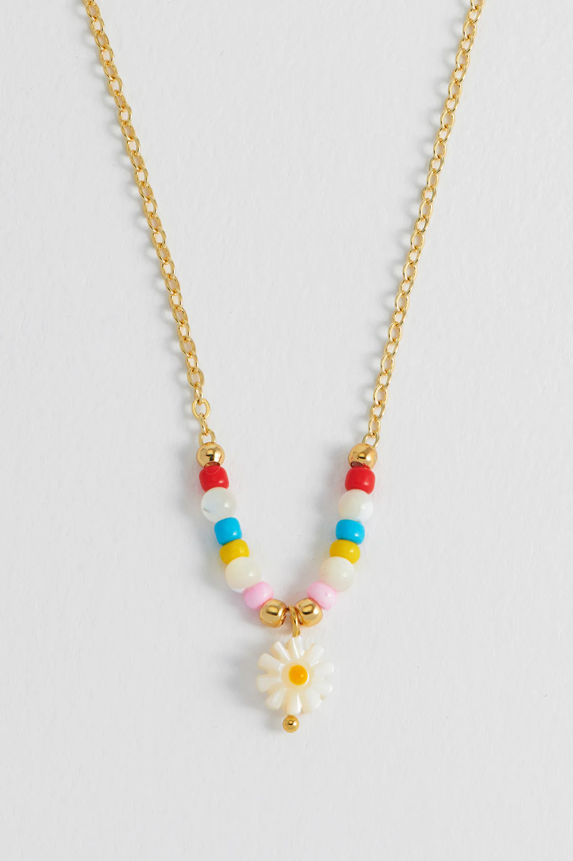 Flower Shell Bead And Chain Necklace - Image 6