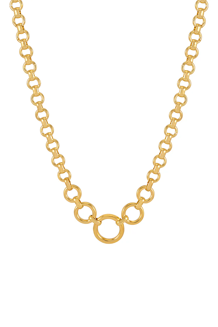 Graduated Round Link Chain Necklace - Image 3