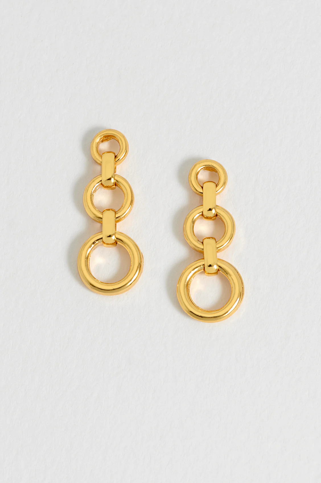 Graduated Round Link Drop Earrings