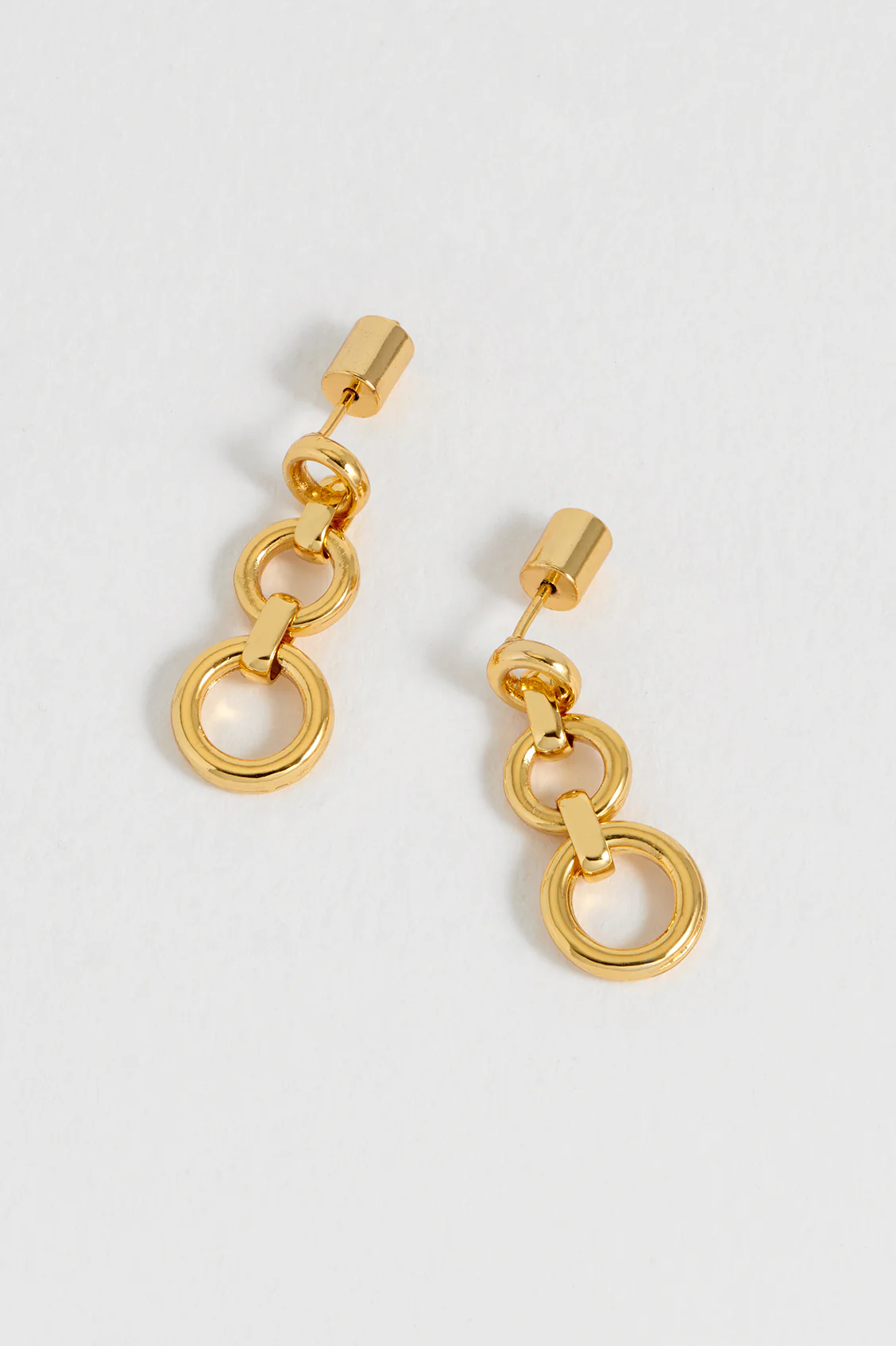 Graduated Round Link Drop Earrings - Image 4