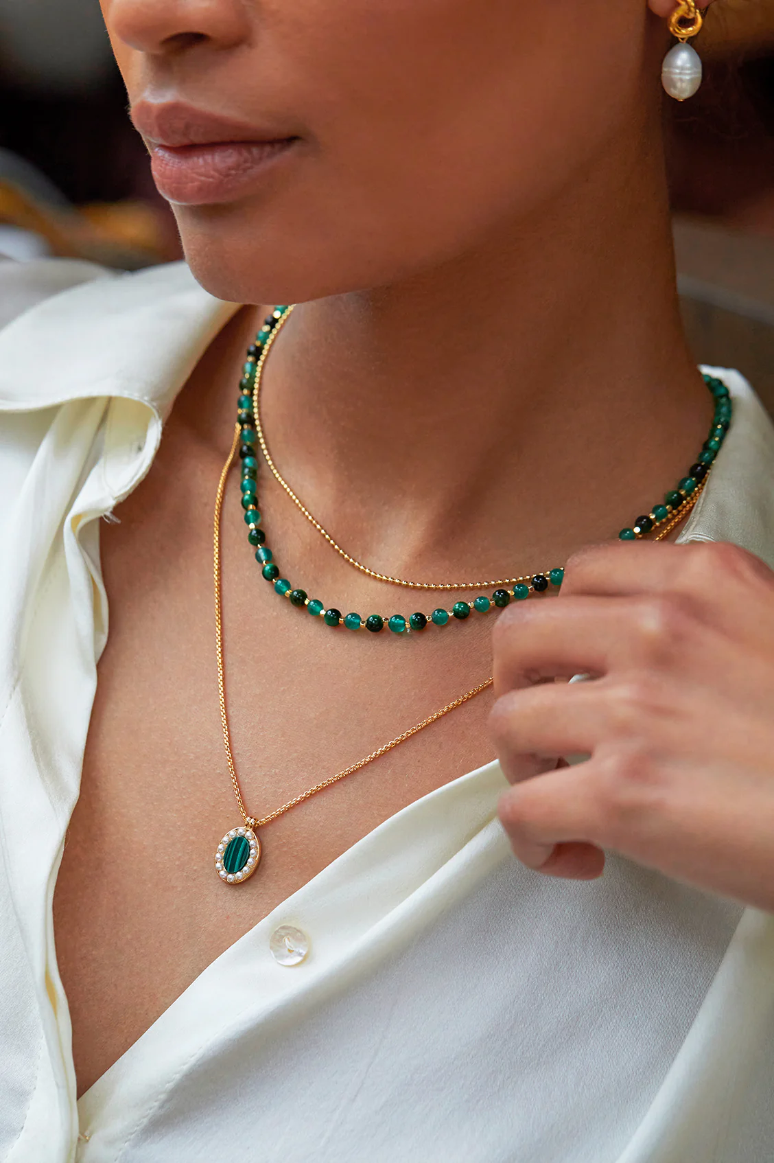 Gemstone Duo Necklace - Image 2