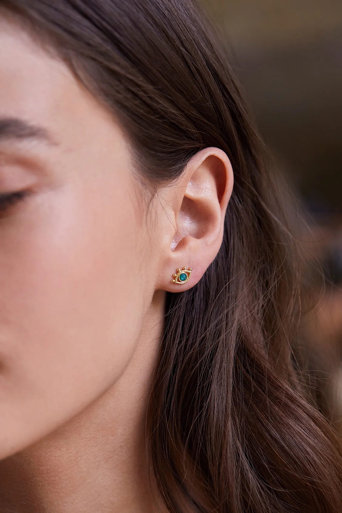 Evil Eye Stud Earrings - Image 2