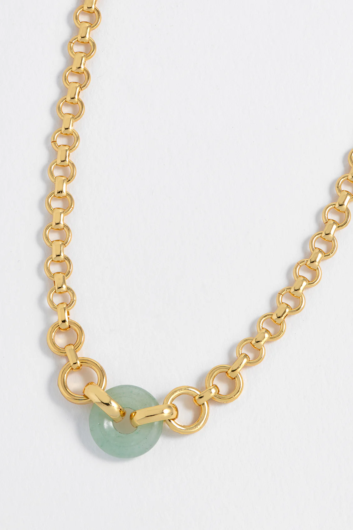 Green Quartz Graduated Round Link Chain Necklace - Image 5