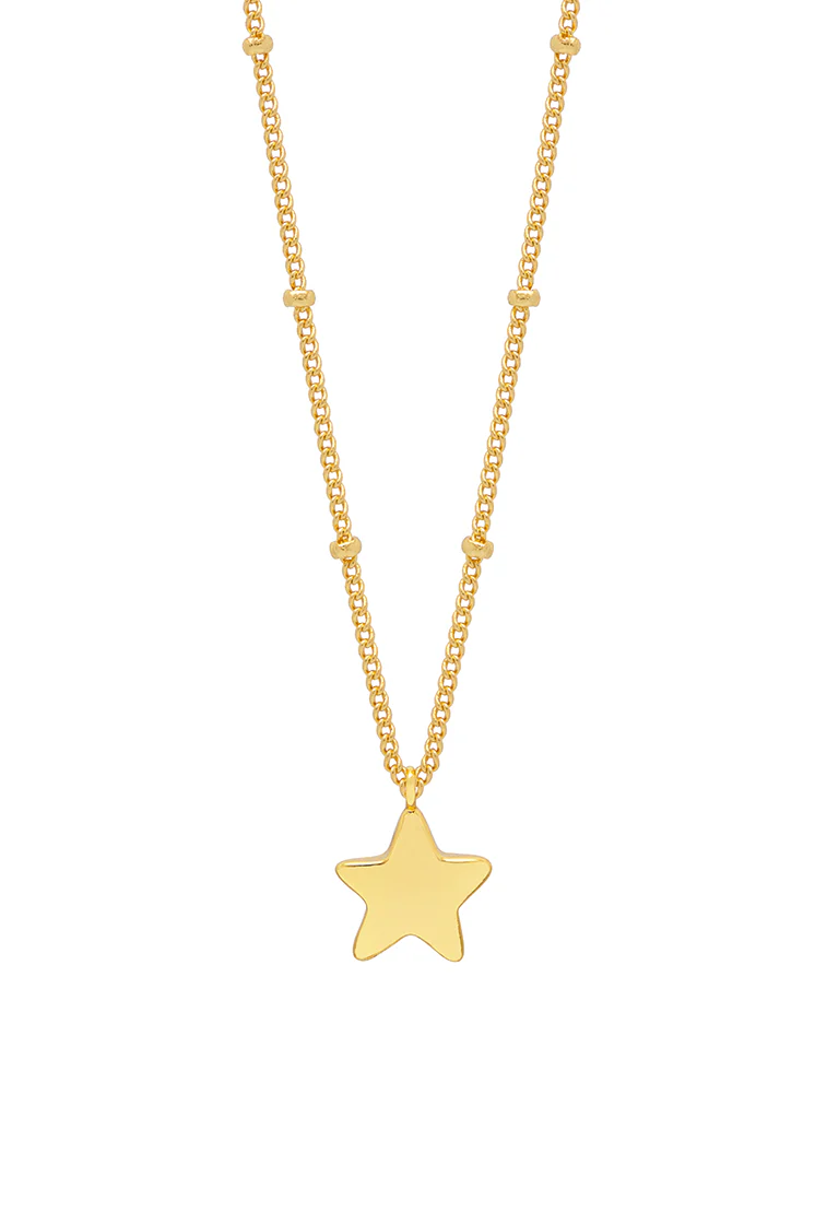Hand Drawn Star Pendant On Beaded Chain - Image 3