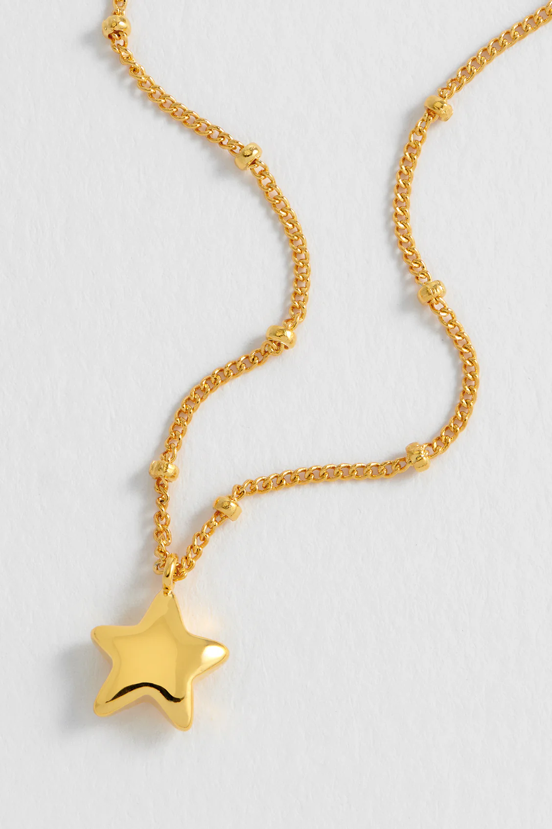Hand Drawn Star Pendant On Beaded Chain - Image 4