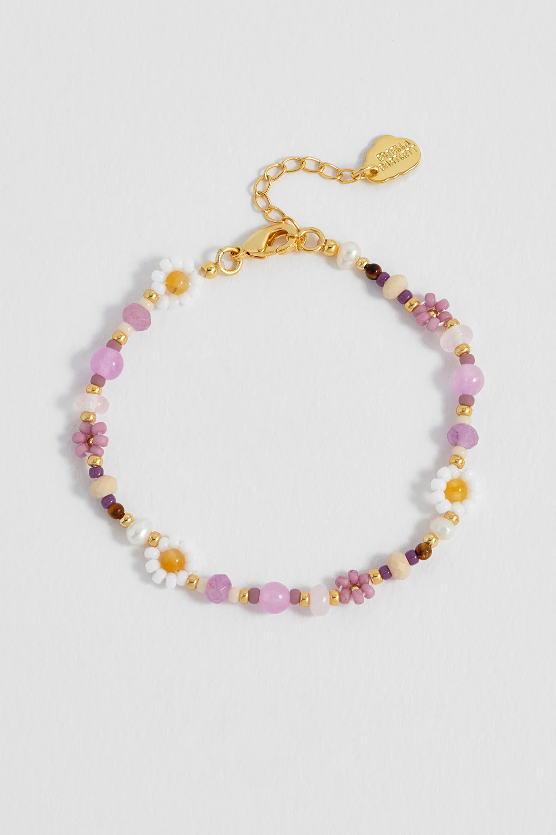 Lilac Beaded Flower Bracelet - Image 6