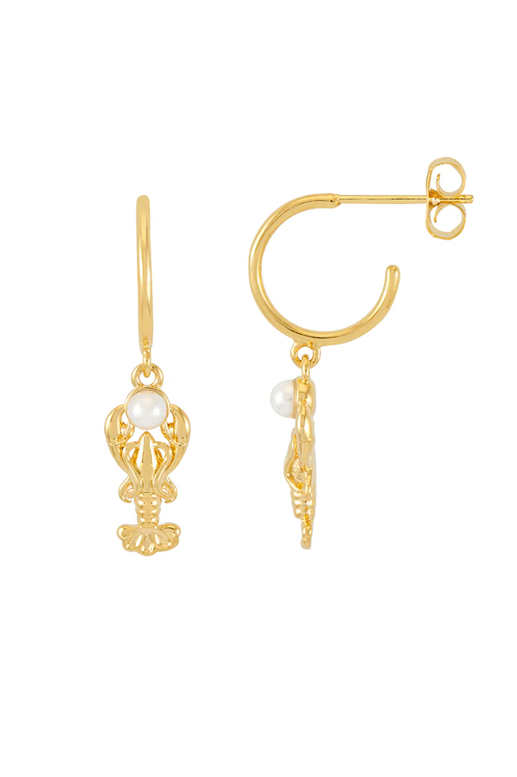 Lobster Charm Hoops - Image 3