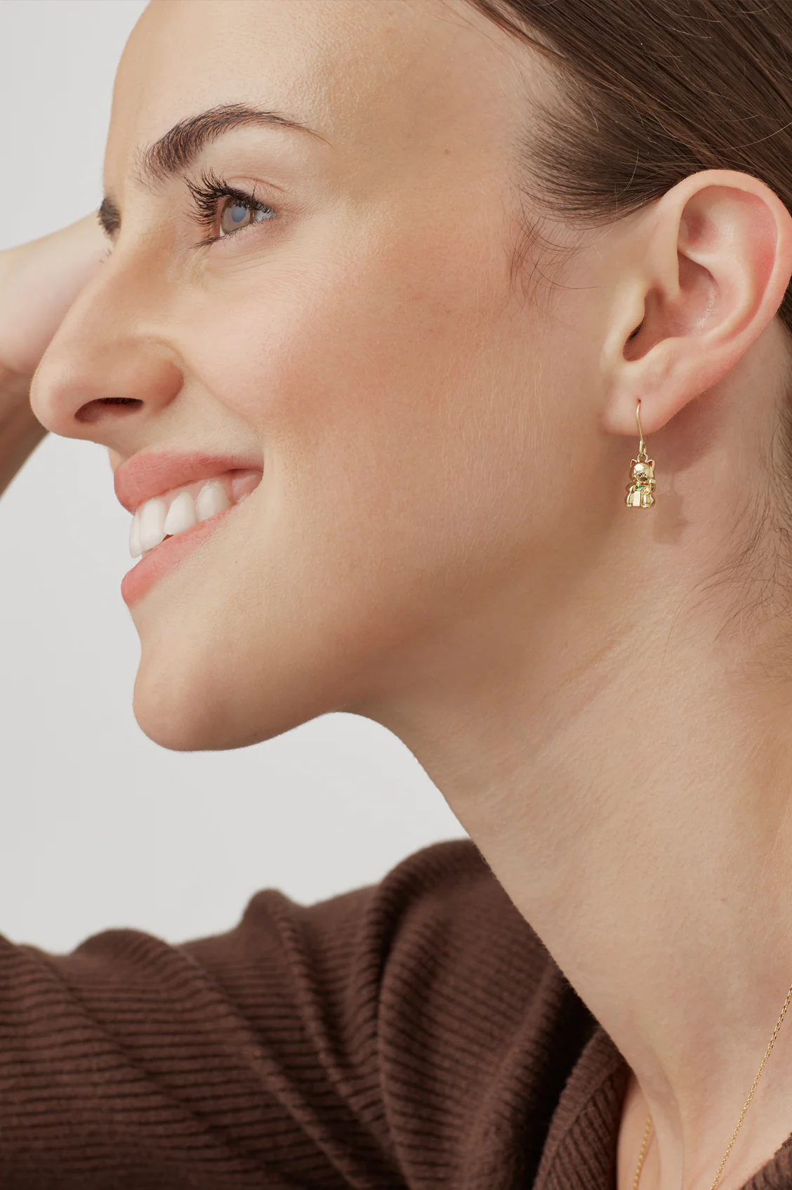 Lucky Cat Hook Earrings - Image 5