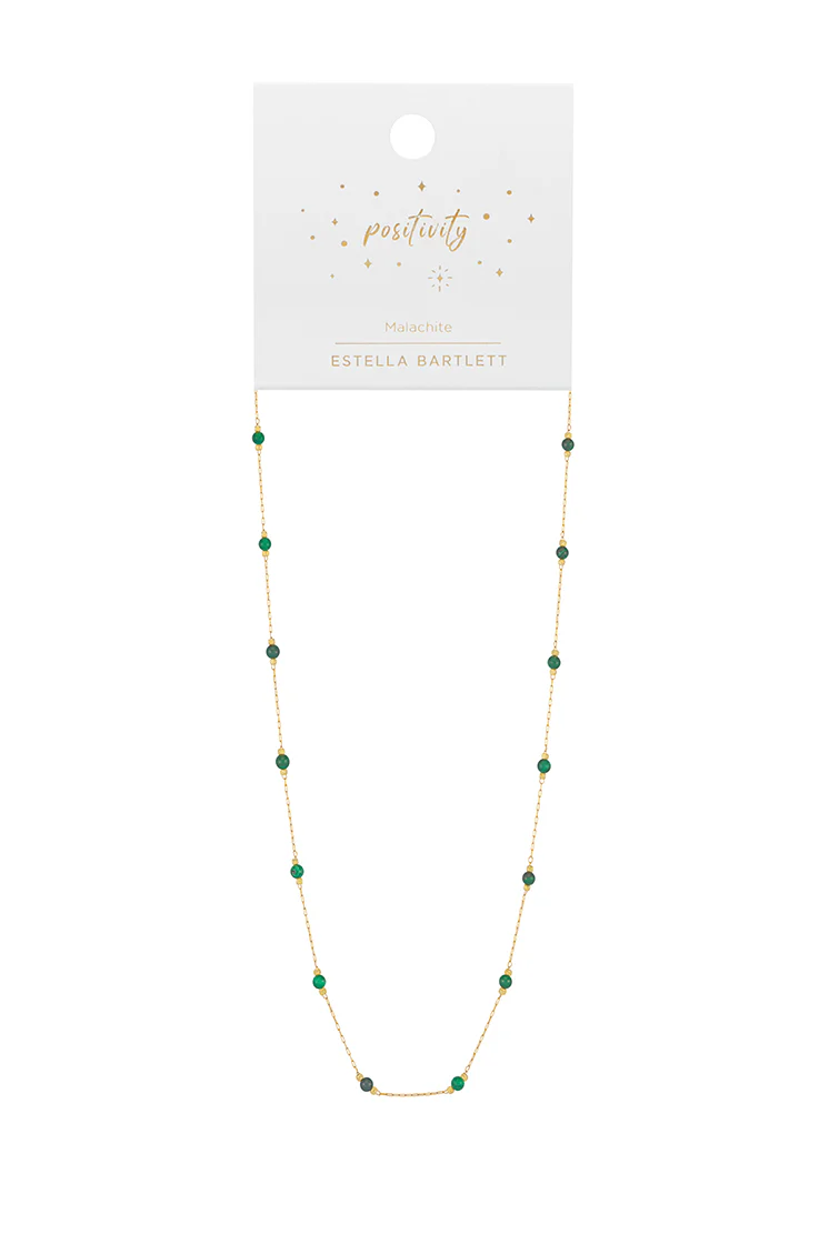 Wellness Malachite Gemstone Bead Necklace - Image 3