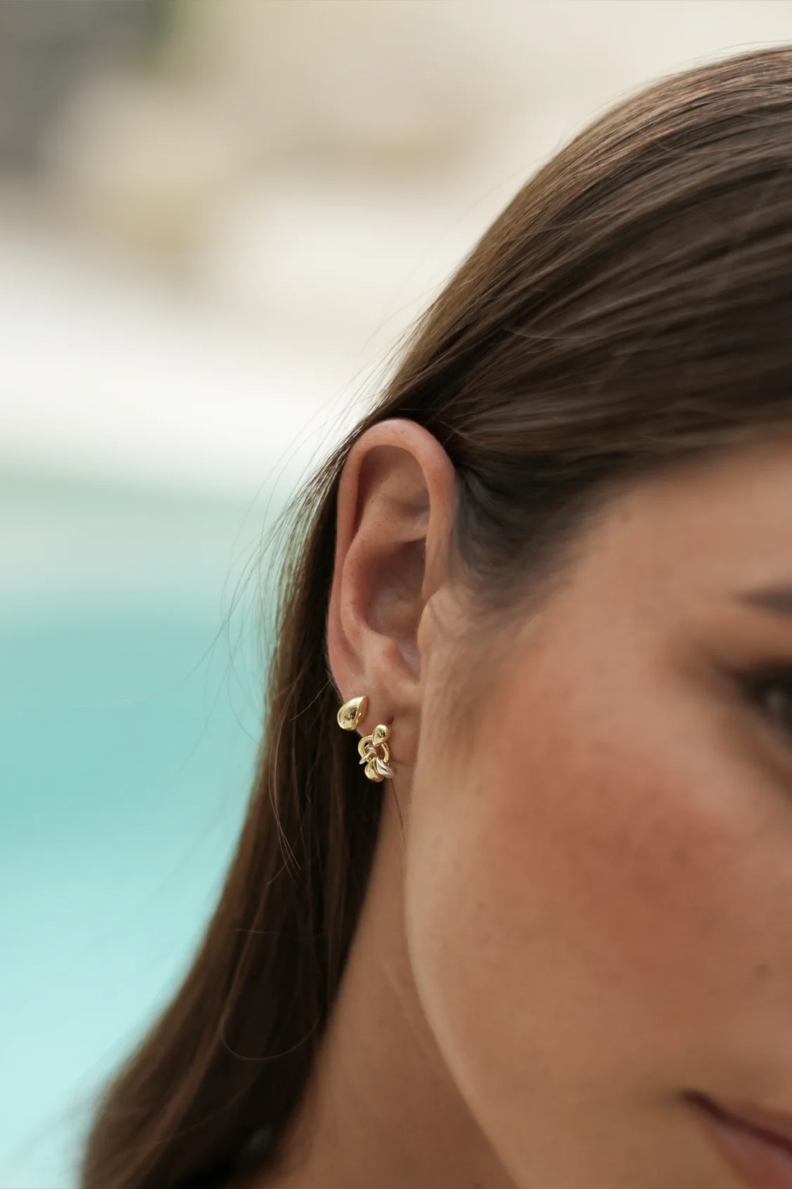 Mini Droplet Stud Earrings - Image 2