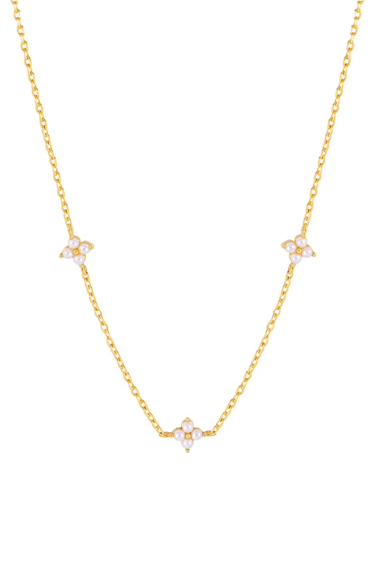 Mini Pearl Flower Necklace - Image 3