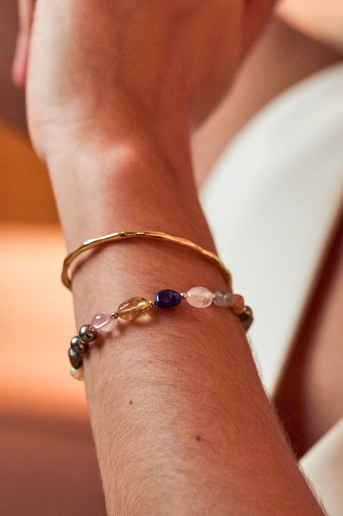 Multi Beaded T Bar Bracelet - Image 6