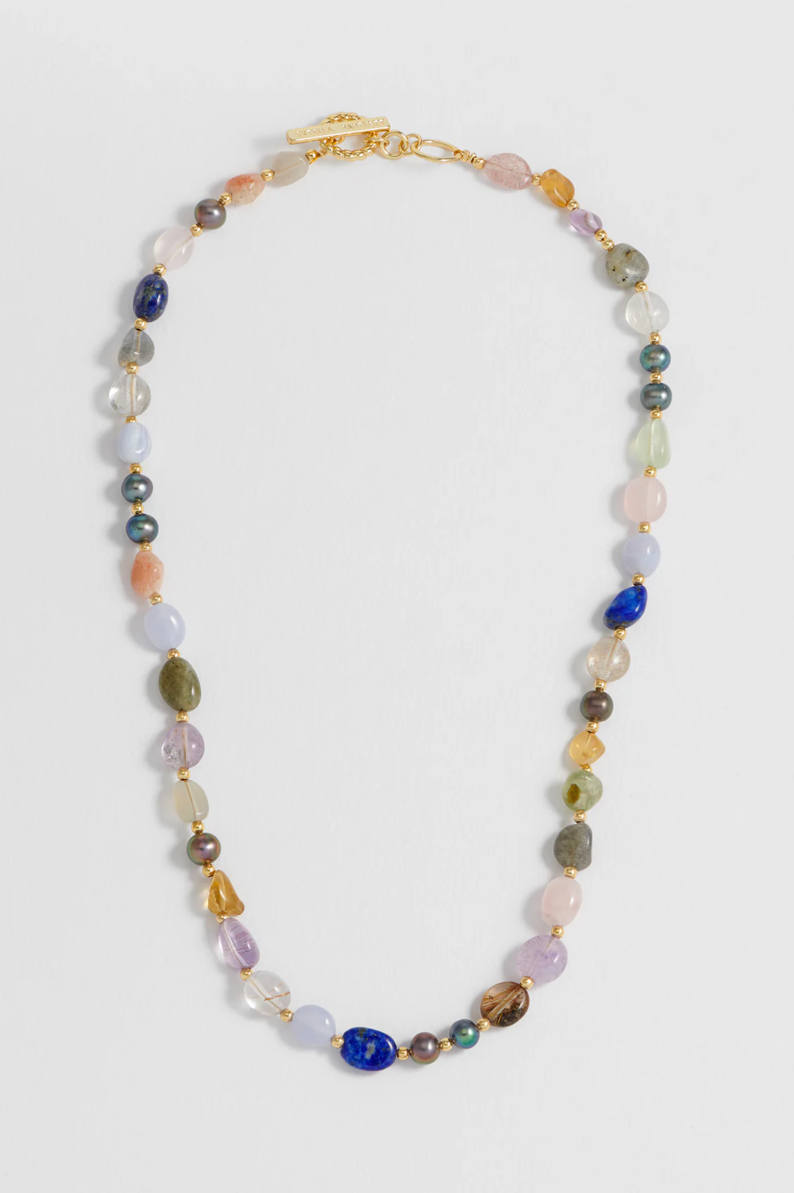 Multi Beaded T Bar Necklace