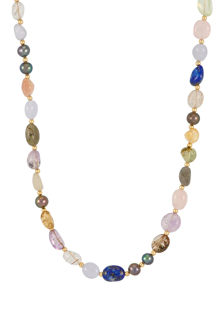 Multi Beaded T Bar Necklace - Image 3
