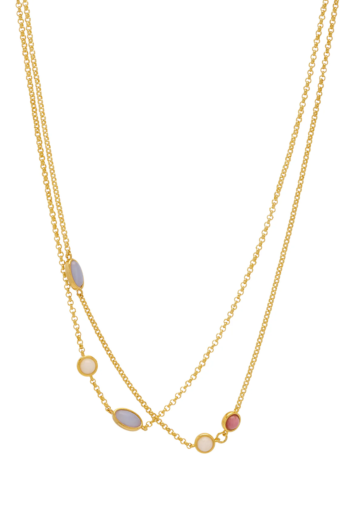 Gemstone Double Chain Necklace - Image 3