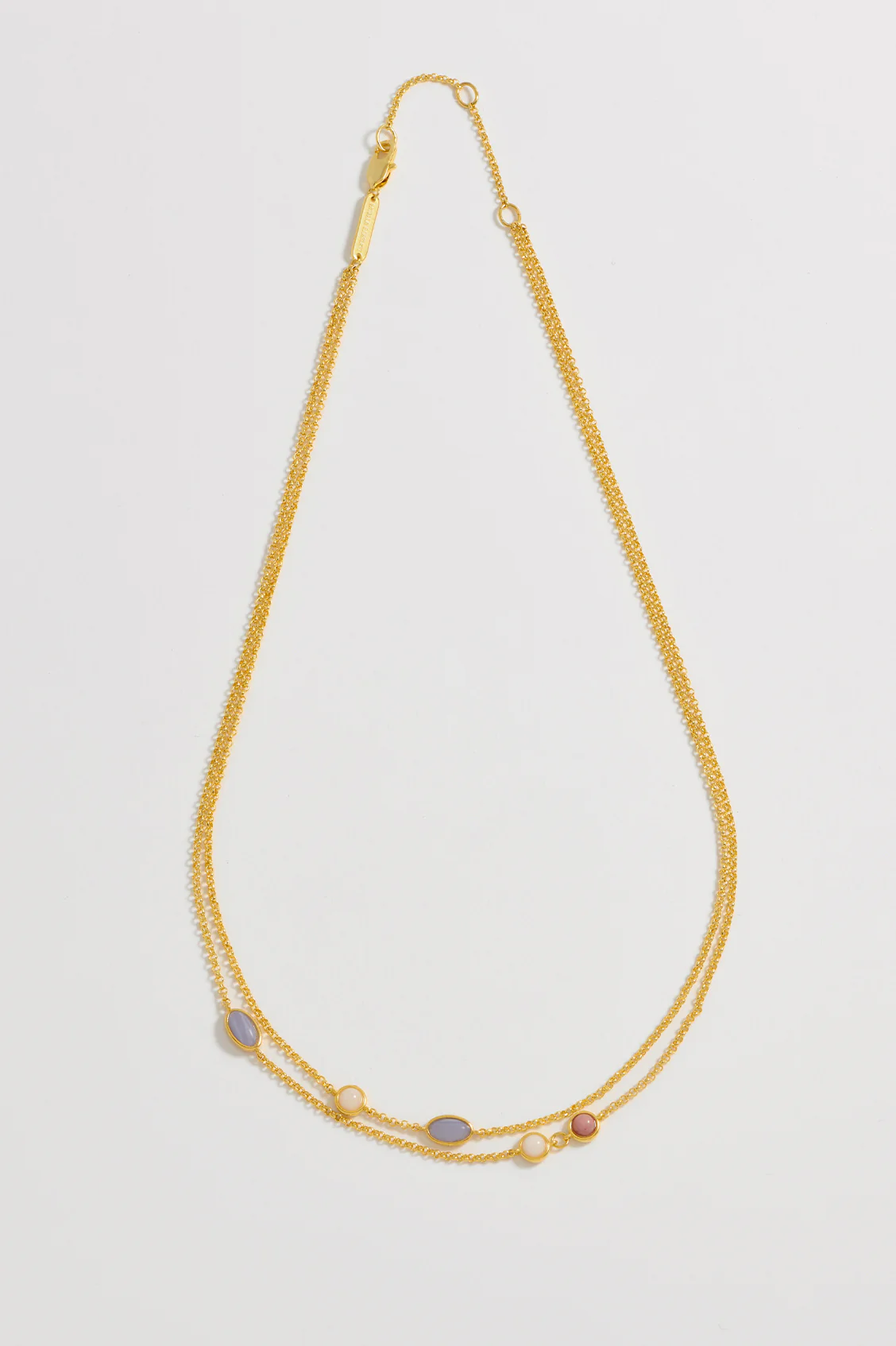 Gemstone Double Chain Necklace - Image 4