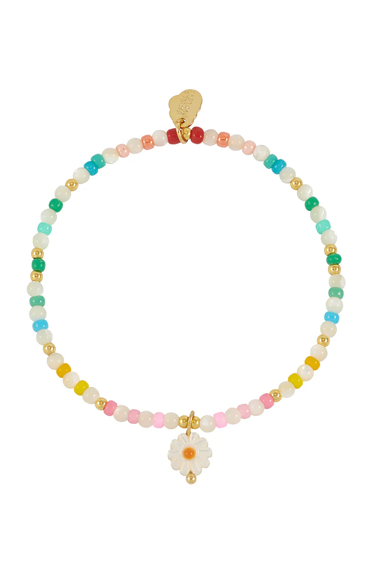 Multi Gemstone Shell Flower Bracelet - Image 3