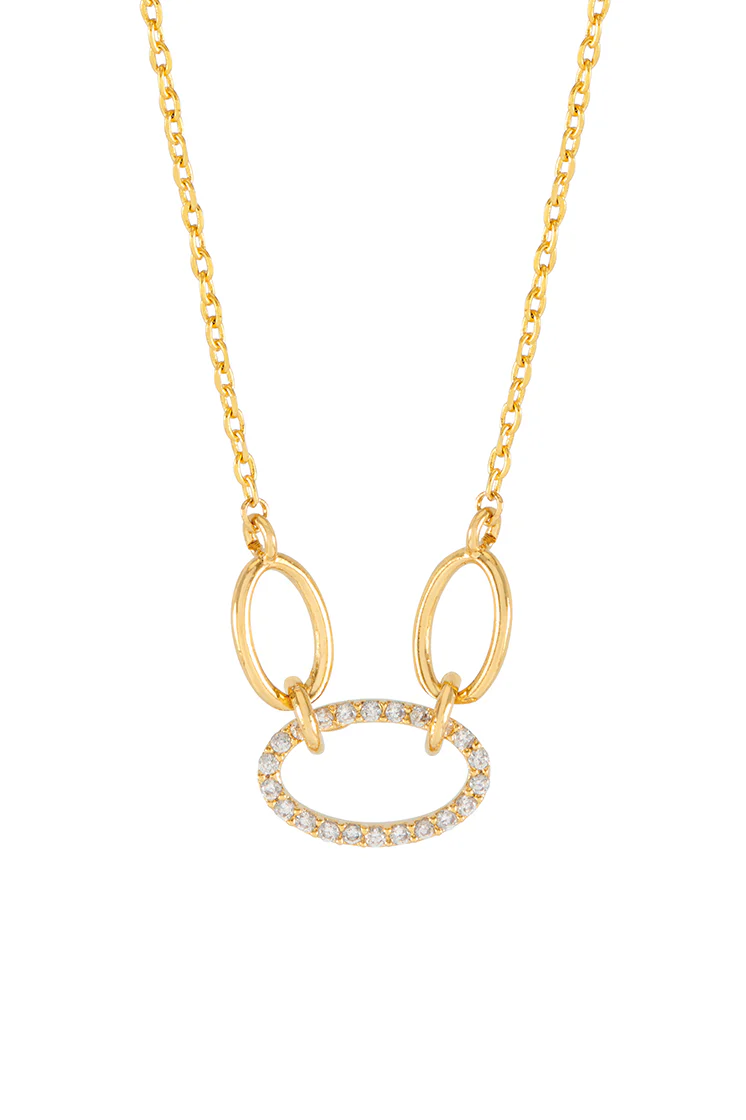 Oval Link CZ Chain Necklace - Image 3