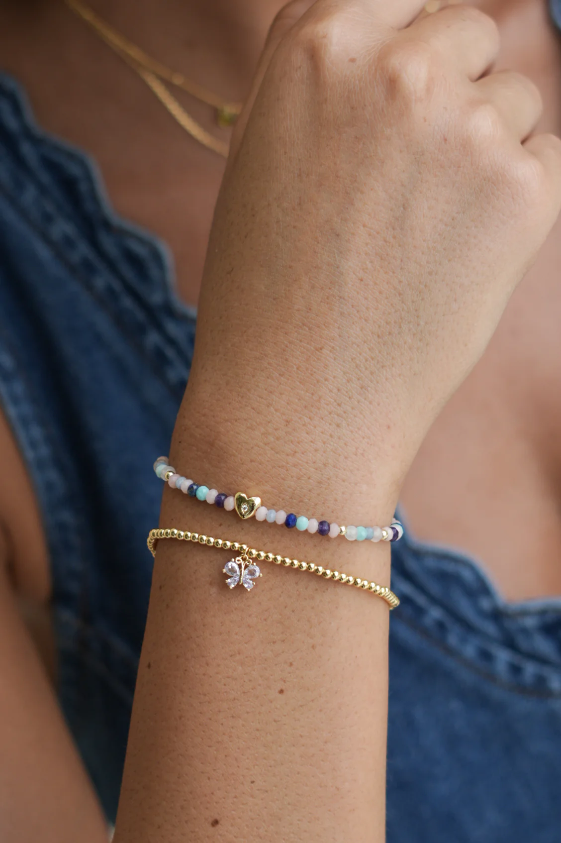 Pastel Gemstone CZ Heart Amelia Bracelet - Image 2