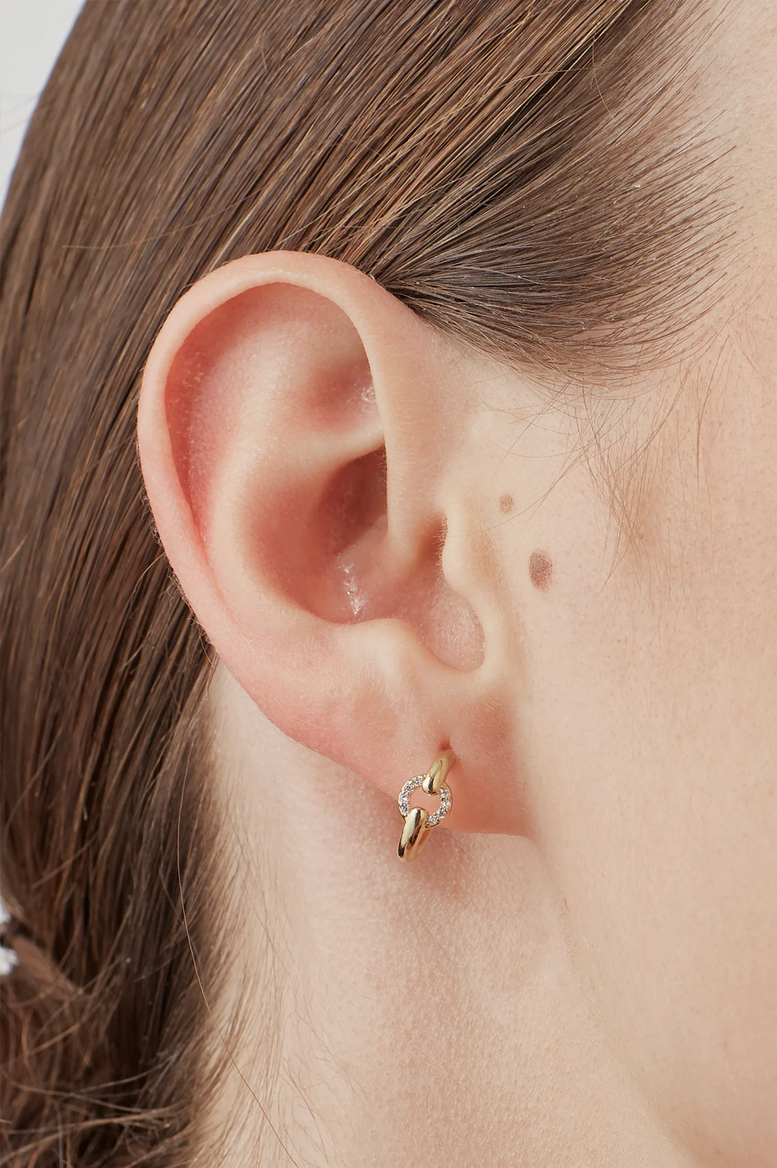 Pave Circle Hoop Earrings - Image 2